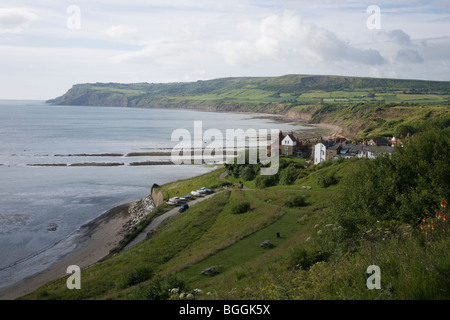 Fyling Thorpe Royaume-uni Angleterre GO Robin Hoods bay view à partir de la Station Road Banque D'Images