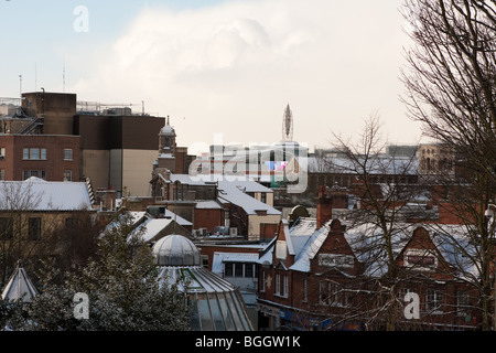 Autour de centre-ville de Norwich dans le Norfolk au Royaume-Uni de neige de début janvier, 2010 Banque D'Images