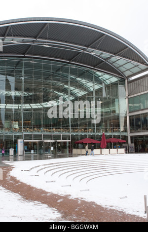 La bibliothèque du millénaire à Norwich - autour de Norwich au Royaume-Uni de neige de début janvier 2010. Banque D'Images