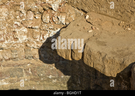 Site de fouilles montrant Roman et le copte reste dans le musée en plein air à proximité d'Akhmim, Sohag Moyenne Égypte. Banque D'Images