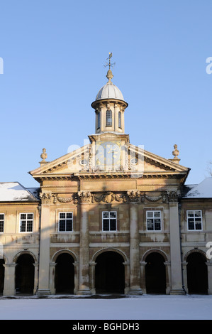 L'Angleterre, Cambridge ; Emmanuel College en hiver Banque D'Images