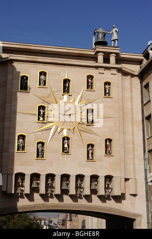 Carillon de Mont des Arts, Jacquemart réveil, Bruxelles,Belgique Banque D'Images