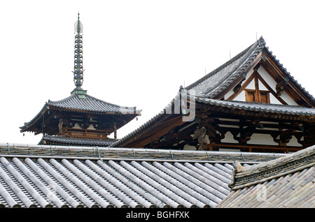 Temple Horyuji. L'un des temples les plus anciens de la préfecture de Nara au Japon. Le Japon. Banque D'Images