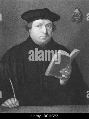 Martin Luther sur gravure à partir des années 1850. Prêtre et professeur de théologie. Chef de la révolte religieuse du 16ème siècle en Allemagne. Banque D'Images