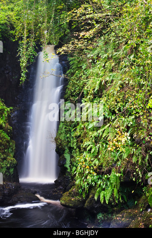 Cranny Falls près de la demeure de Gortin Carrières et le village de Carnlough sur l'est le comté d'Antrim Coast, l'Irlande du Nord Banque D'Images