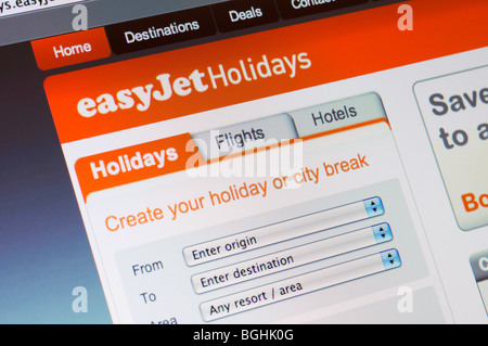 Site web de compagnies aériennes EasyJet Banque D'Images