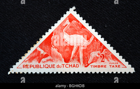 Pré-historiques de l'Afrique de l'art, timbre-poste, République du Tchad, 1970-s Banque D'Images