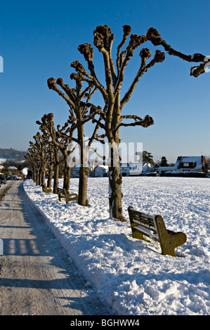 Village de Weald, Kent, UK neige suivantes Banque D'Images