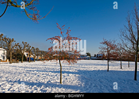 Village de Weald, Kent, UK neige suivantes Banque D'Images