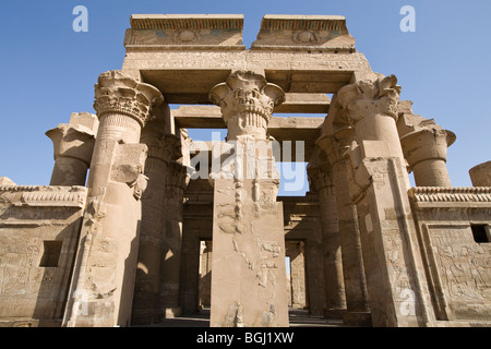 Le Temple de Sobek et Haroeris à Kom Ombo dans la vallée du Nil, de la Haute Égypte Banque D'Images