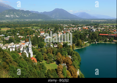 Vue sur Château de Bled Bled en Slovénie Banque D'Images