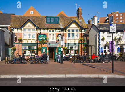 Le Jolly Sailor pub sur Poole Quay, Dorset. UK. Banque D'Images