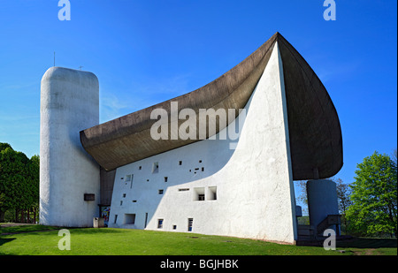 Chapelle Notre Dame du haut (architecte Le Corbusier, 1954), Ronchamp, Franche-Comté, France Banque D'Images