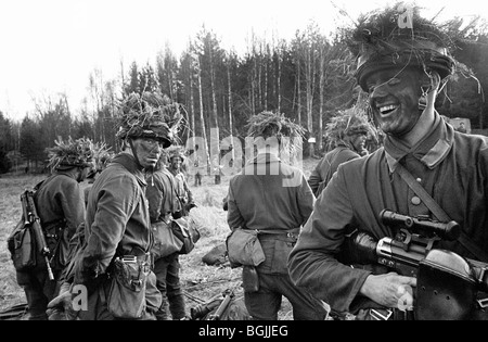 Le suédois appelés lors des manoeuvres de 1988. K3 Karlsborg, Bataillon de Rangers, en Suède. Banque D'Images