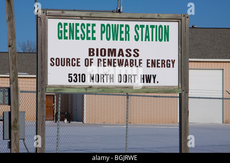 Entrée de la station d'énergie de la biomasse de la centrale Genesee Flint Michigan USA Banque D'Images