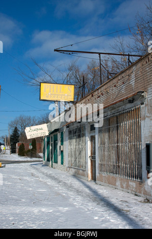 Les bâtiments commerciaux vacants Flint Michigan USA Banque D'Images