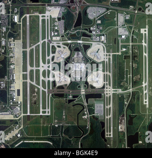 Carte aérienne voir ci-dessus une plus grande autorité de l'aviation d'Orlando l'Aéroport International d'Orlando en Floride Banque D'Images