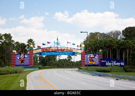 Entrée ouest de la propriété Walt Disney World dans le centre de la Floride où les rêves deviennent réalité Banque D'Images