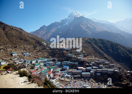 Namche Bazar Himalaya Everest Népal Région Asie Banque D'Images