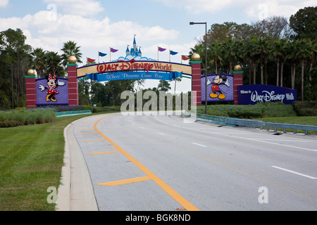 Entrée ouest de Walt Disney World en Floride centrale montre la propriété du château de Cendrillon Banque D'Images