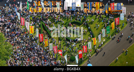 Vue aérienne, Familientag fête de la famille, de l'emblème, MSV Arena, Hochfeld, Duisburg Wedau, Ruhr, région, Rhénanie du Nord-Westphalie Banque D'Images