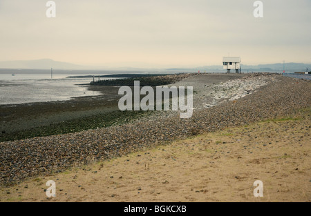 La baie de Morecambe en hiver à marée basse Banque D'Images