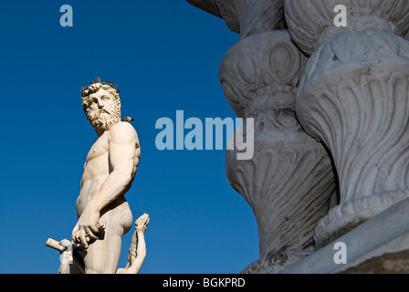La statue de Neptune (Biancone), Firenze, UNESCO World Heritage site, Toscane, Italie Banque D'Images