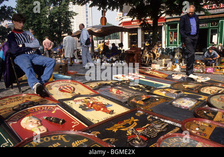 Marché aux puces Place Grand Sablon Bruxelles Belgique Banque D'Images