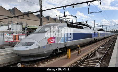 TGV Duplex 545 SNCF train à la Gare Centrale de Luxembourg, Luxembourg. Banque D'Images