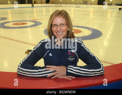 Les membres de l'équipe Go pour l'équipe de curling femmes Jeux Olympiques d'hiver de Vancouver. Nancy photo Coach Murdoch Banque D'Images