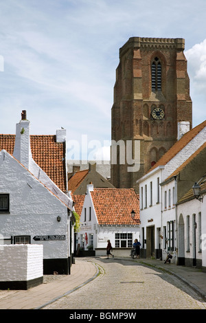 Lissewege village avec l'église Notre Dame de visiteurs, Belgique Banque D'Images