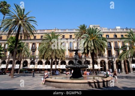 Barcelona - Plaça Reial - le quartier Gothique (Barri Gotic) Banque D'Images