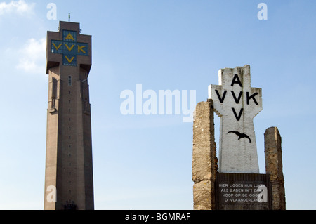 La WW1 IJzertoren / tour de l'Yser, Première Guerre mondiale Un monument près de Diksmuide / Dixmude, Flandre occidentale, Belgique Banque D'Images