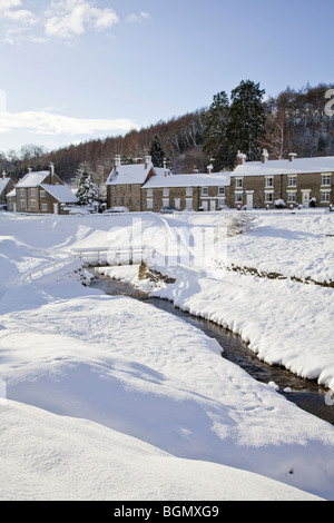 Snowy hutton-le-hole North York Moors national park Banque D'Images