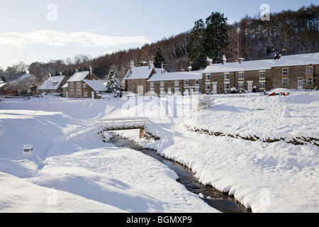 Snowy hutton-le-hole North York Moors national park Banque D'Images