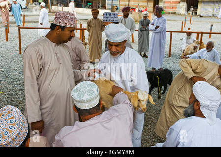 Le marché de chèvre Nizwa Sultanat d'Oman Banque D'Images