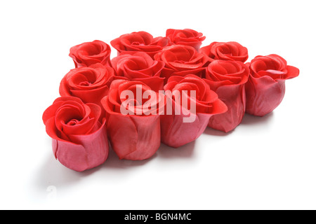 Roses rouges artificielles Banque D'Images