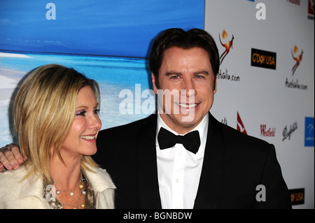 OLIVIA NEWTON JOHN JOHN TRAVOLTA GDAY USA BLACK TIE GALA Hollywood & Highland ; LOS ANGELES USA 19 janvier 2008 Banque D'Images