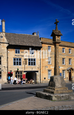 Ancien Marché Cross Square Stow on the Wold Ville Gloucestershire England UK Cotswolds Banque D'Images