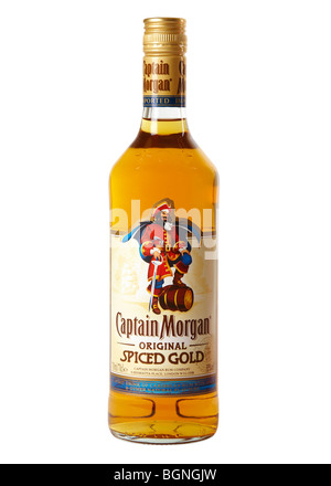 Rhum Captain Morgan Spiced originale bouteille d'Or Photo Stock - Alamy