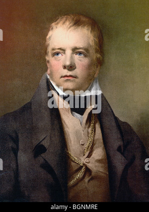 Sir Walter Scott, 1771 - 1832. Romancier, poète écossais, historien et biographe. Banque D'Images