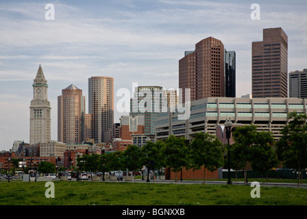 Le CUSTOM HOUSE Tower et le BOSTON SKYLINE - MASSACHUSETTS Banque D'Images