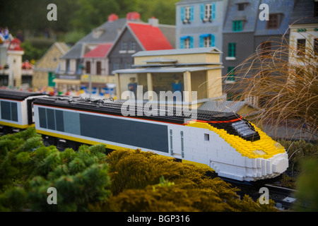 Lego train Eurostar à Legoland Windsor Banque D'Images