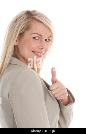 Businesswoman with Thumbs up Banque D'Images