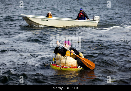 Un bassin pour enfants au cours d'une citrouille Citrouille géante qui a eu lieu la Régate du lac Mendota, près de l'Université du Wisconsin Memorial Union européenne. Banque D'Images