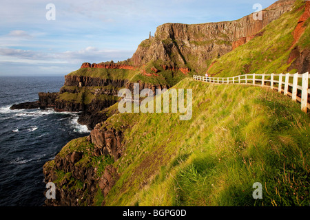 Port Reostan viewpoiunt à la Giant's Causeway Antrim Irlande du Nord un phénomène naturel et un site du patrimoine mondial. Banque D'Images