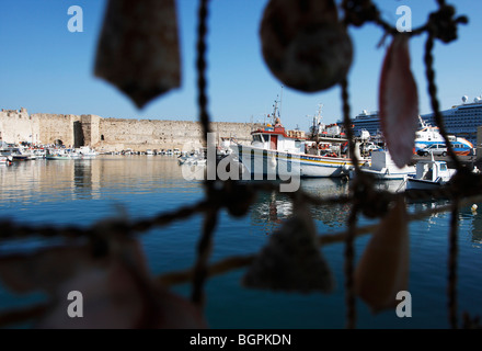 Billet Rhodes, Grèce / Reiseziel Rhodos, Grèce Banque D'Images