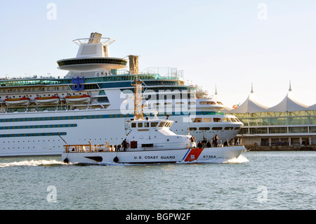 US Coast Guard, le port de Miami, Floride, USA Banque D'Images