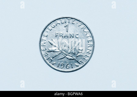 Pièce de 1 franc français Banque D'Images