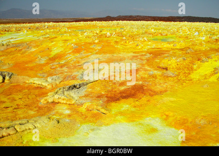 L'acide sulfurique Dallol est un étang, volcanique, l'Ethiopie dépression Danakil Banque D'Images